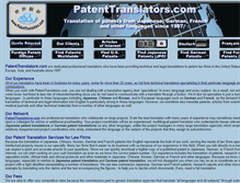 Tablet Screenshot of patenttranslators.com